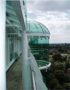 Domes and balconies at Comar House, Barnet